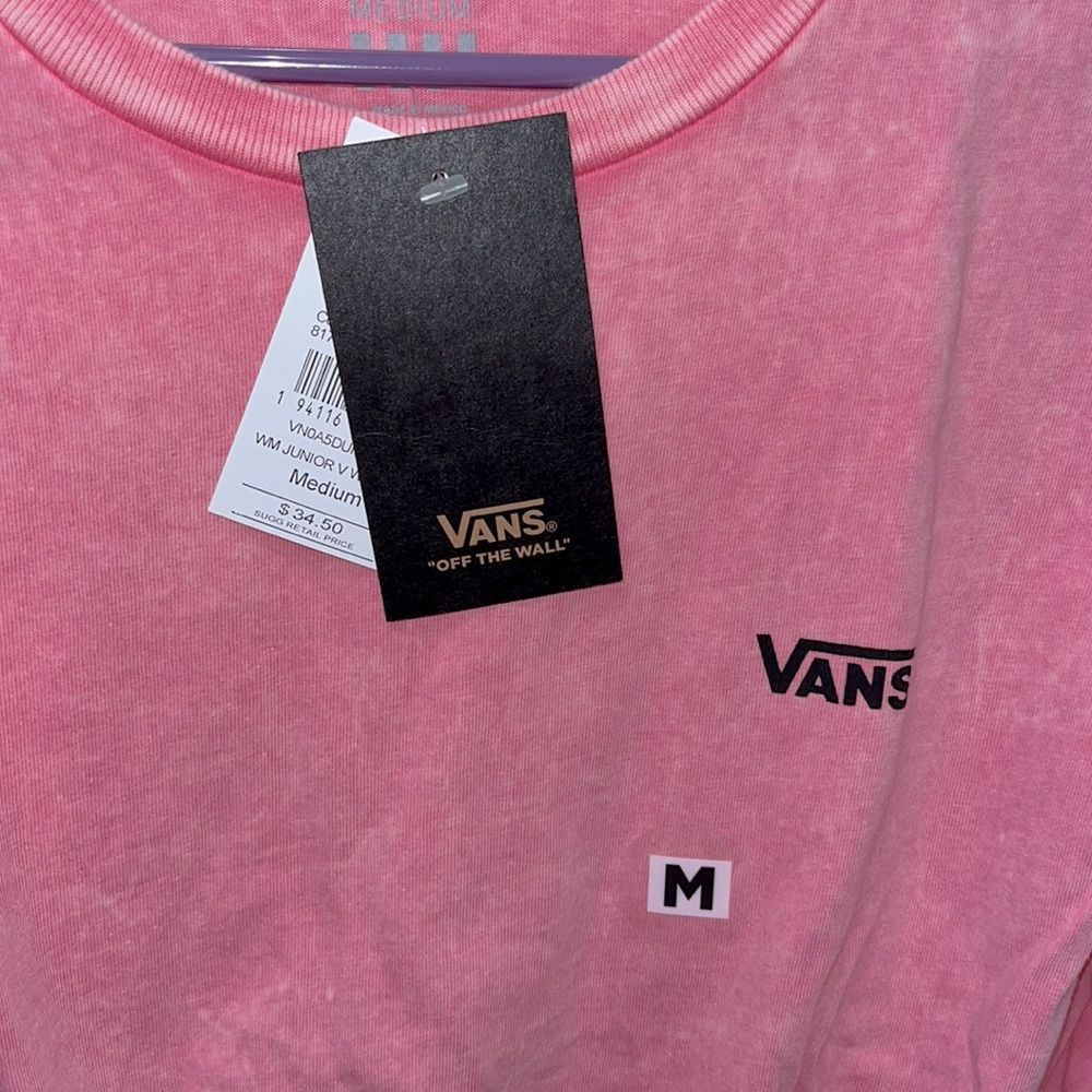 Vans Junior Varsity Wash Girls T-Shirt In Pink Lemonade - Picture 2 of 4
